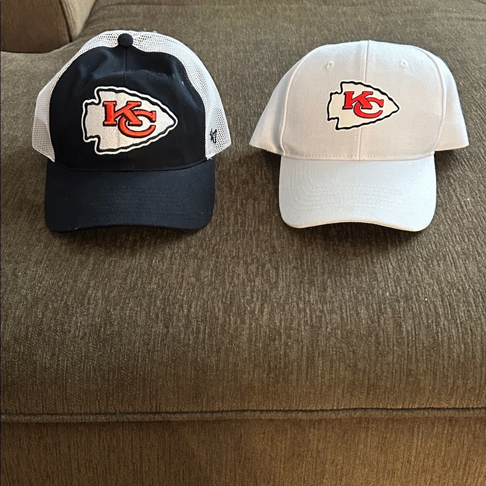 47 Brand Black and White Caps